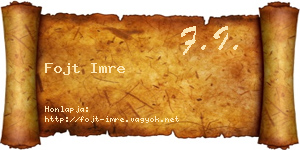 Fojt Imre névjegykártya
